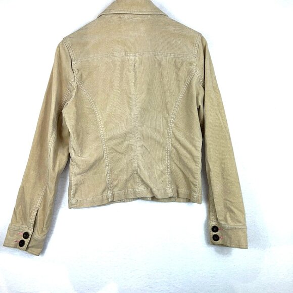 Plugg Womens Beige Corduroy Blazer Jacket With Bow Pockets Size L - Picture 3 of 14